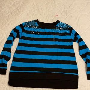 Justice black teal lightweight sweatshirt 14/16 +